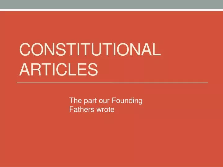 constitutional articles