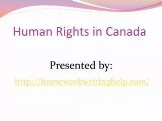 Human Rights in Canada