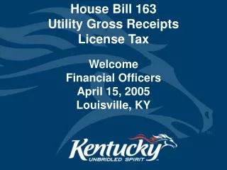 House Bill 163 Utility Gross Receipts License Tax