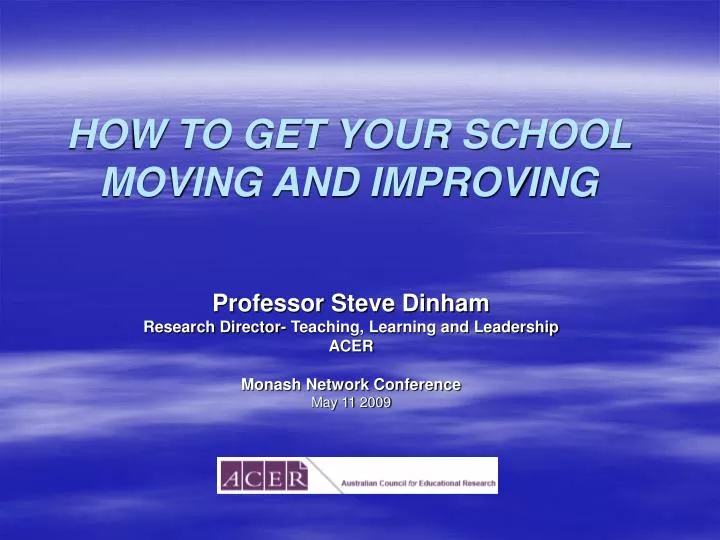 how to get your school moving and improving