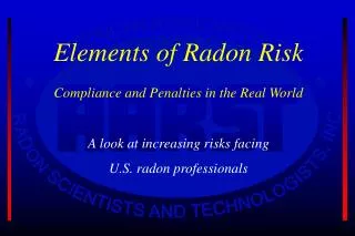 Elements of Radon Risk Compliance and Penalties in the Real World