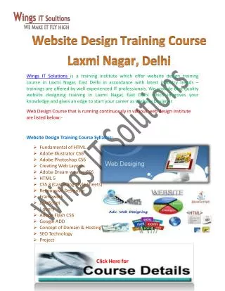 Web Designing Training Institute in Laxmi Nagar, Delhi