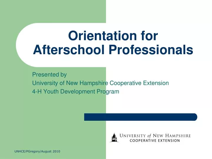 orientation for afterschool professionals