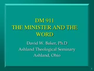 DM 911 THE MINISTER AND THE WORD