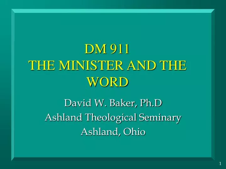 dm 911 the minister and the word