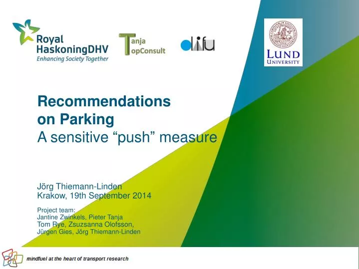 recommendations on parking a sensitive push measure