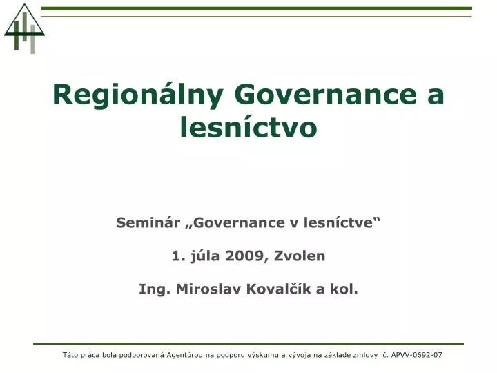 region lny governance a lesn ctvo