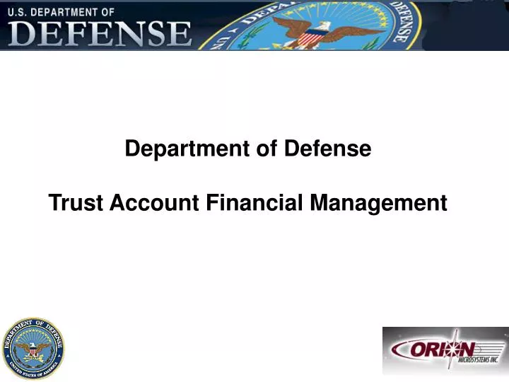 defense trust account financial management