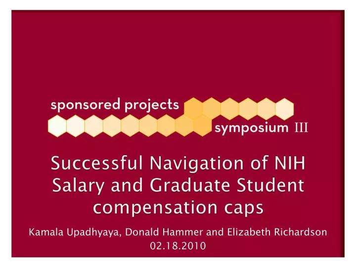 successful navigation of nih salary and graduate student compensation caps