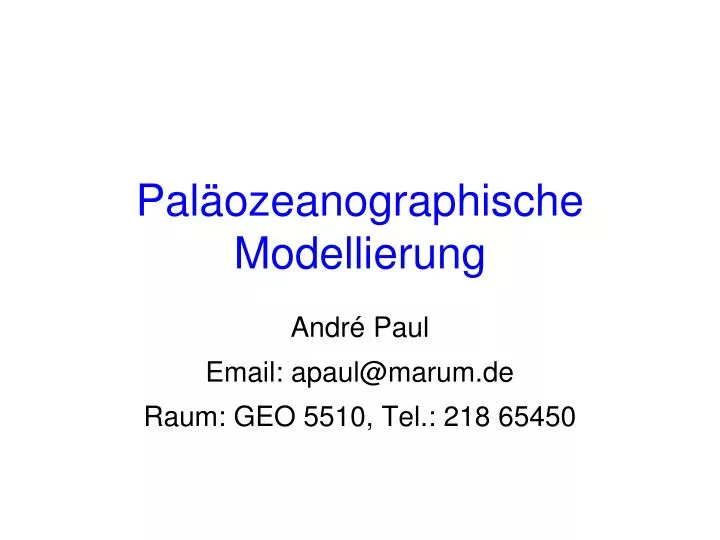 pal ozeanographische modellierung