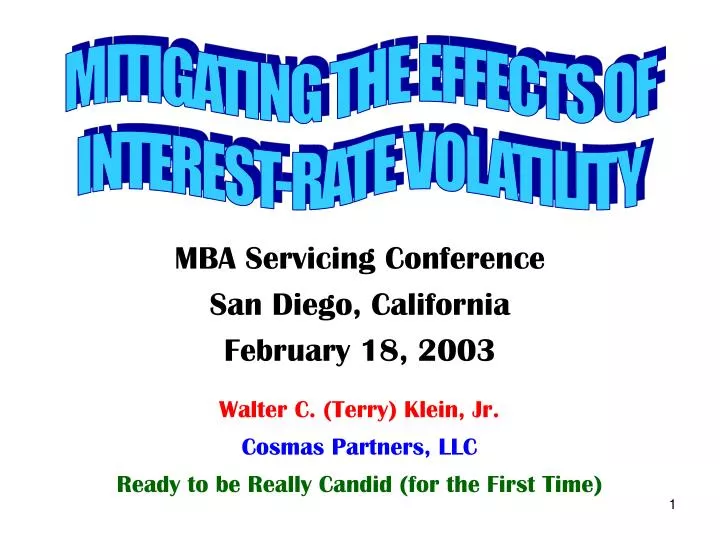 mba servicing conference san diego california february 18 2003