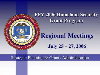 FFY 2006 Homeland Security Grant Program
