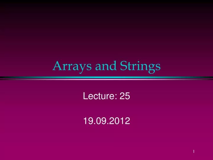 arrays and strings