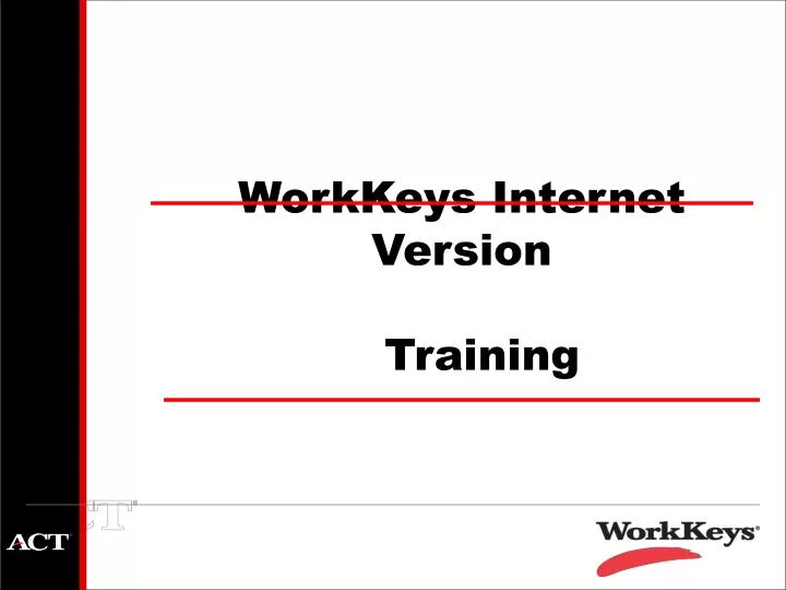 workkeys internet version training