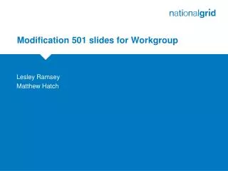 Modification 501 slides for Workgroup