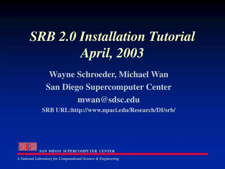 srb 2 0 installation tutorial april 2003