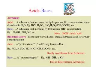 Acids - Bases