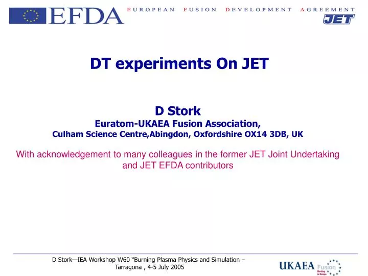 dt experiments on jet