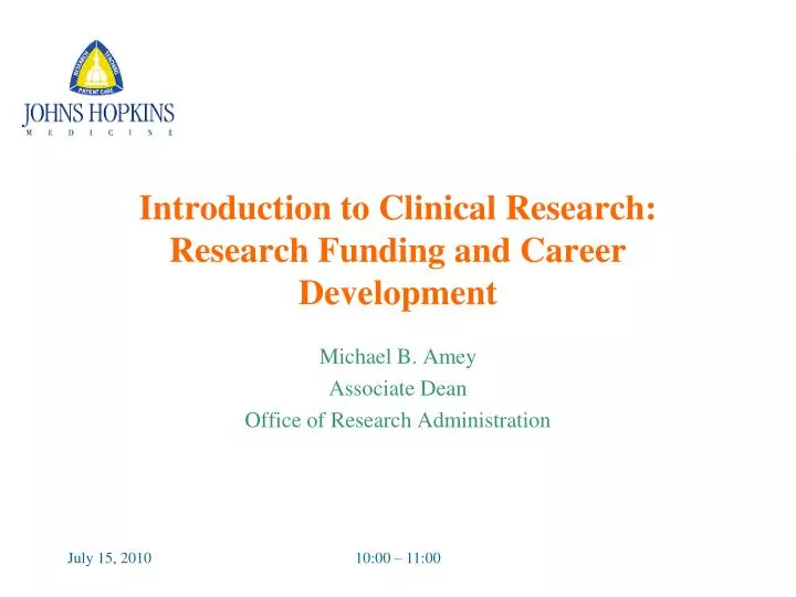 introduction to clinical research research funding and career development