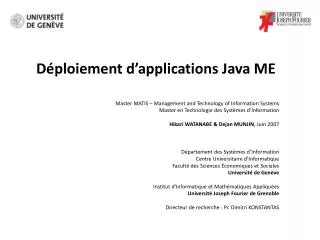 d ploiement d applications java me
