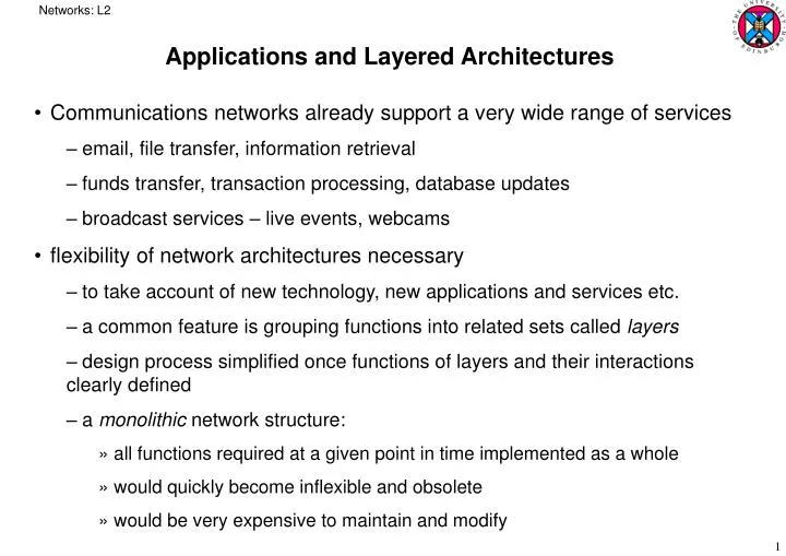 applications and layered architectures