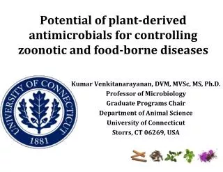 Potential of plant-derived antimicrobials for controlling zoonotic and food-borne diseases