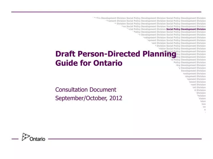 draft person directed planning guide for ontario