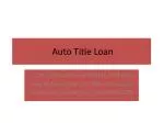 Auto Title Loan - slide 1