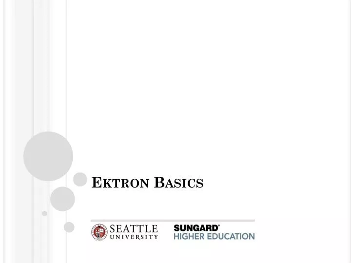 ektron basics