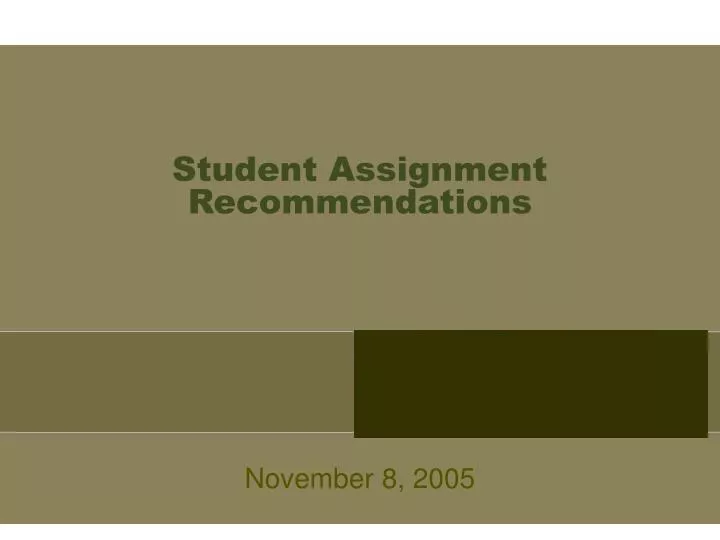 student assignment recommendations