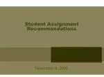 Student Assignment System Recommendations - slide 1