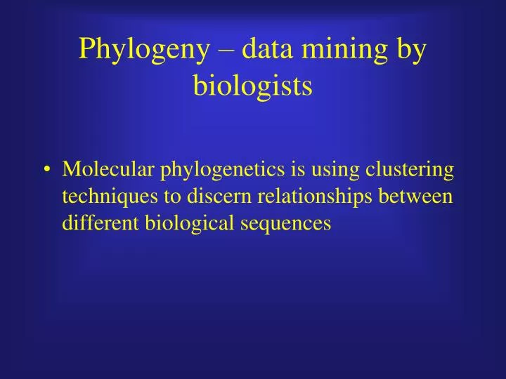 phylogeny data mining by biologists