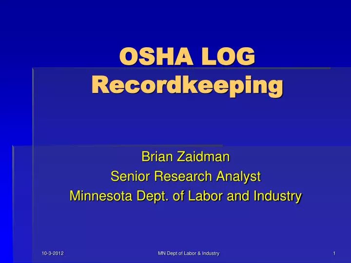 osha log recordkeeping