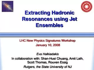 Extracting Hadronic Resonances using Jet Ensembles
