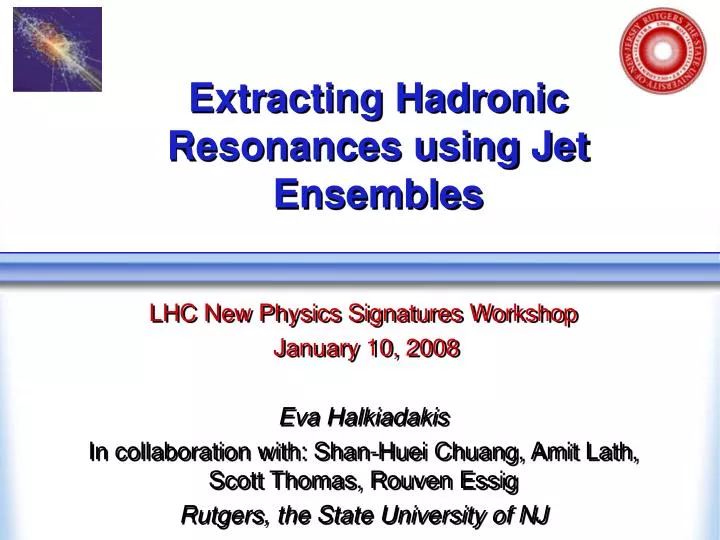 extracting hadronic resonances using jet ensembles