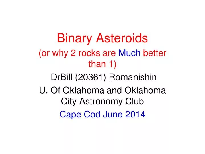 binary asteroids