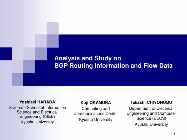 analysis and study on bgp routing information and flow data