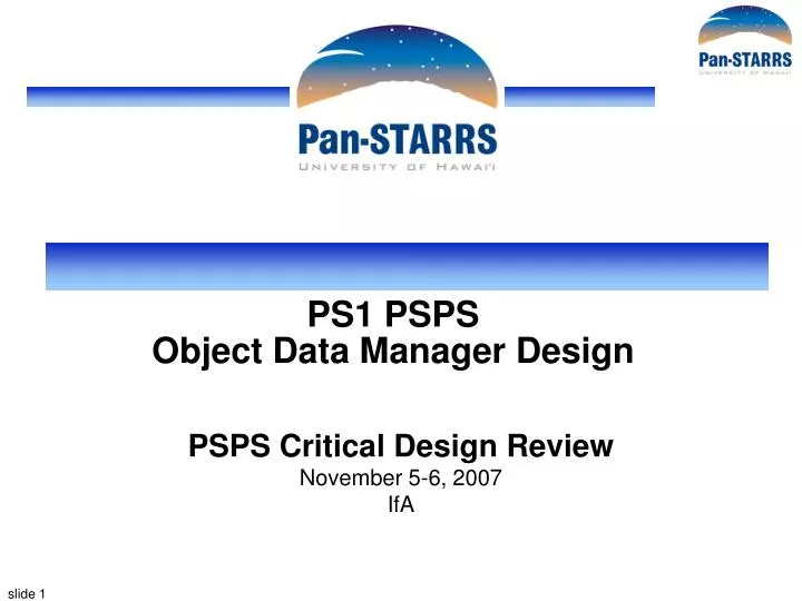 ps1 psps object data manager design