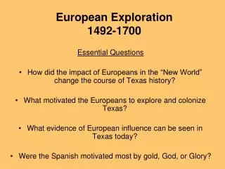 European Exploration 1492-1700