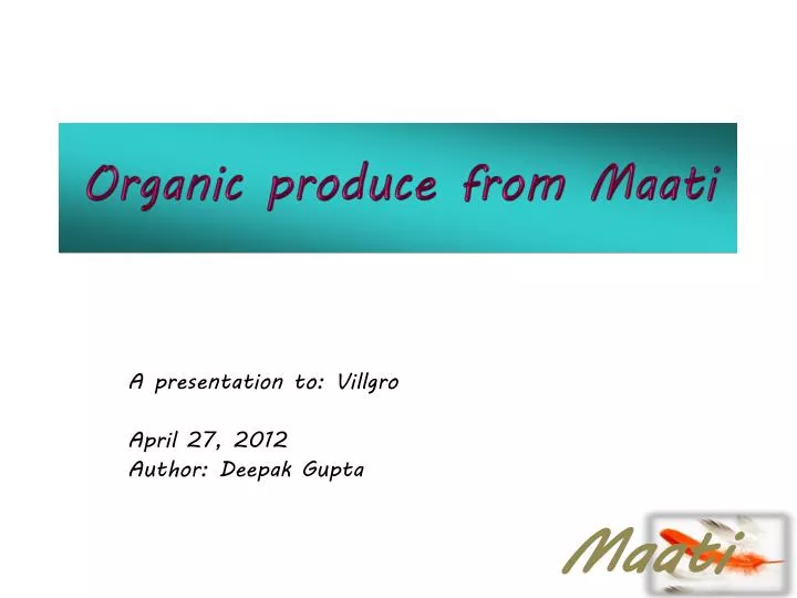 organic produce from maati
