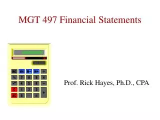 MGT 497 Financial Statements