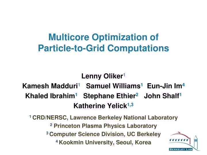 multicore optimization of particle to grid computations