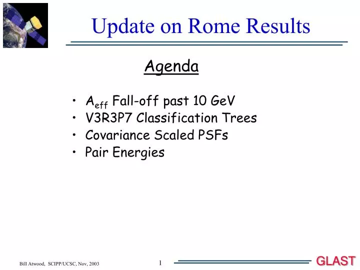 update on rome results