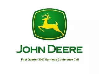 First Quarter 2007 Earnings Conference Call