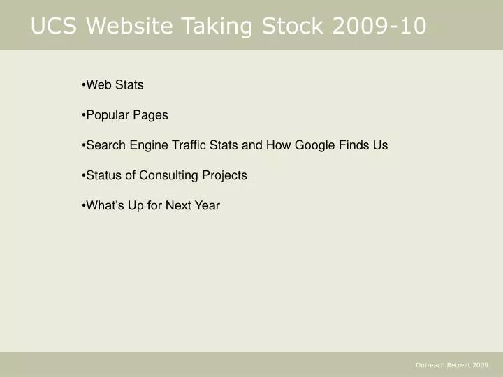 ucs website taking stock 2009 10