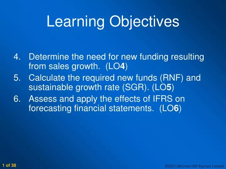 learning objectives