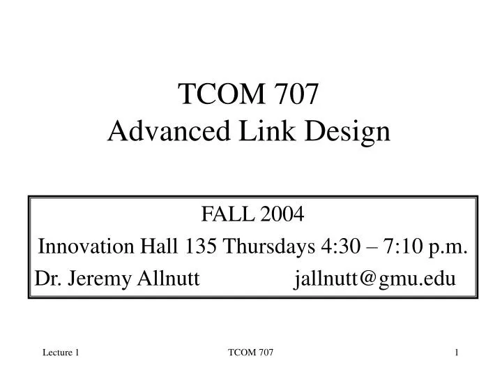 tcom 707 advanced link design