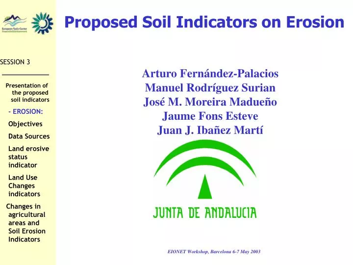 proposed soil indicators on erosion