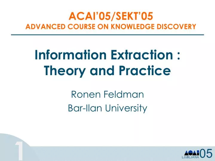information extraction theory and practice