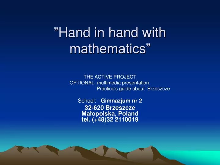 hand in hand with mathematics